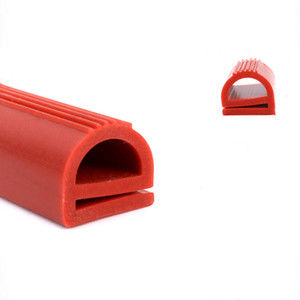 E-Shape Silicone Rubber Sealing Strip E-Type Heat Resistant Oven Door Seal Strip for Freezer & Steaming Machine